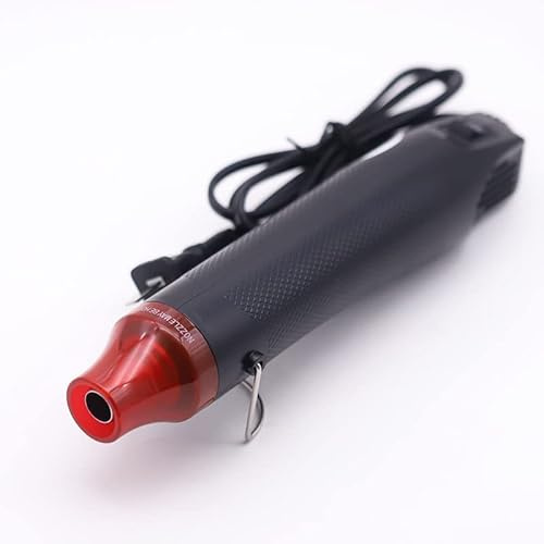 Mini Heißluftpistole, 300W, 22,5 cm, Elektrisches Heißluft-Werkzeug für DIY, Farben Trocknen, Stempel und Kleinarbeiten, Schwarz/Rot