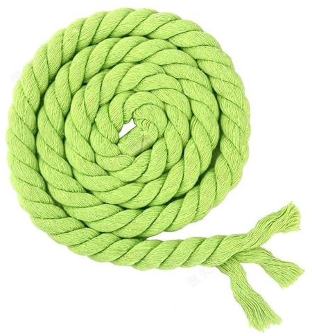 RUHTEUO 5 Meter 15 mm gedrehtes Baumwollseil, bunt, for Handtasche, Heimdekoration, DIY, Textilzubehör, Rot, Gelb, Khaki, Rosa, Grün(15mm Light Green 5M)