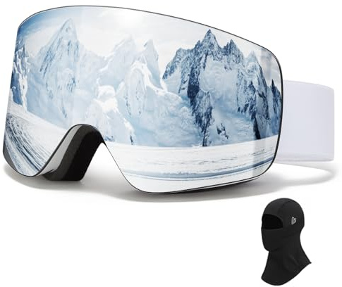 VCOROS Skibrille OTG für Unisex YH227 Snowboard Brille für Ski | Skibrillen mit Anti-Rutsch Kopfband UV-Schutz Anti-Nebel Ski Goggles Vollständig Plattiertes REVO Einstellbare für Skifahren