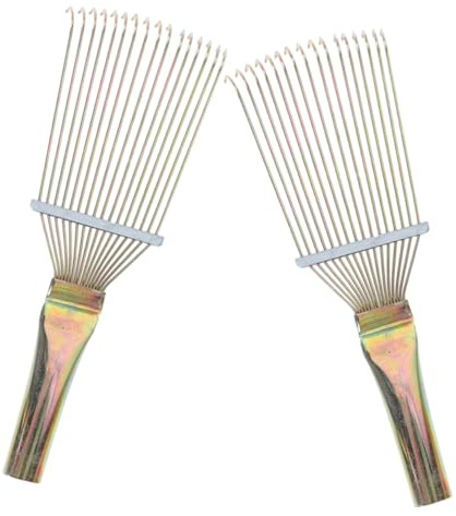 FIXOSHEE 2 Stück Pferde Rinderhaarbürste aus Stahl Langlebiger Striegel mit Glatten Zinken Hautschonend und Ergonomisch für Tierpflege bei Pferden Rindern Schafen und Haustieren