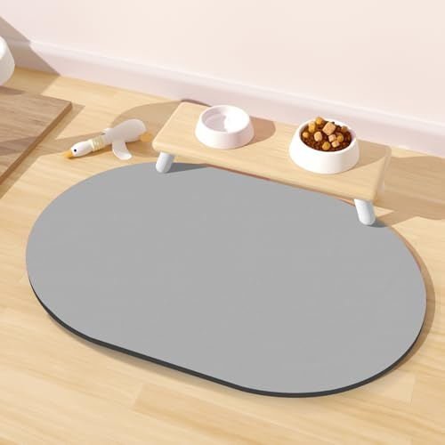 METEOROCK Tappetino per cibo per cani 50 x 30 cm, tappetino per l'alimentazione di piccoli animali domestici, tappetino in gomma antiscivolo, assorbente, per bevitori disordinati, tovaglietta per cibo