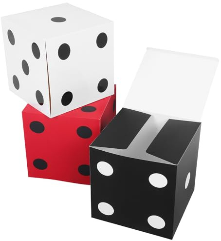 Supvox 3stücke Große Poker-geschenkboxen im Vegas-Stil Würfelboxen für Partydekorationen Große Würfel für Abschlussbälle und Geburtstage Partydekorationskartons für Events und Feiern