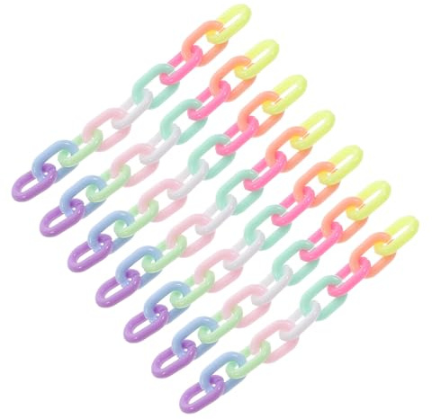 SUPVOX 200 Stück Acryl Kettenglieder Offen Bunte Öffnungsglieder für Selbstgemacht Basteln Schmuck und Taschen Zubehör