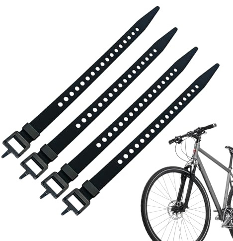 Jingmiger Bridas - 4 piezas de herramientas de seguridad ajustables | Bridas para gestión de cables con hebilla – para viajes, esquí, camping, equipaje, equipamiento deportivo