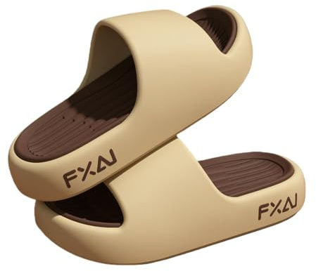 Gyios Ciabatte Estive Sandali da Doccia Pantofole Infradito Tinta Unita Suole Antiscivolo Extra Spesse Bagno per Il Tempo Libero Spiaggia-Beige Marrone-40-41