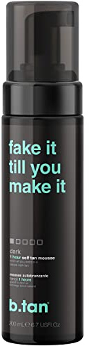 b.tan Selbstbräuner | Fake It Till You Make It - 1 Stunde Selbstbräunungsmousse für Eine Sehr Dunkelstes Bräune, Tierversuchsfrei, Vegan, 200 ml