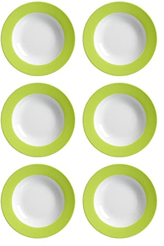 Flirt by R&B 515879 'Doppio' Assiette Creuse/Assiettes Creuses Ø 22 cm, Vert (Lot DE 6)