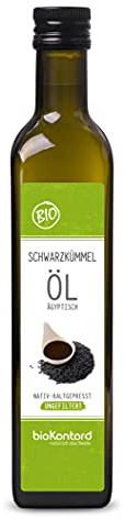 bioKontor – BIO Schwarzkümmelöl kaltgepresst 500ml – UNGEFILTERT – nativ | ägyptisches Schwarzkümmel Öl nativ – Nigella Sativa – deutsche Abfüllung – Black Seed Oil für Salate & tägliche Anwendung