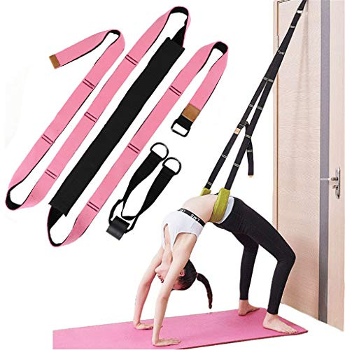 Yoga-Fitness-Stretch-Gurt, Türflexibilität Dehnungsband, Verbesserung der Bein- Taillen- und Rückenflexibilität, Rückenbeuge Trainer, für Reha Pilates Ballett Cheerleading Splits Gymnastik (Pink)