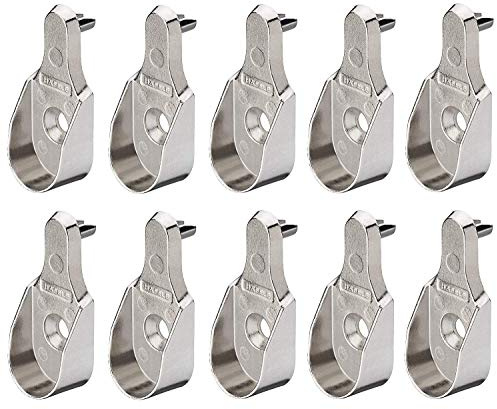 Gedotec Seitenwand Schrankrohrlager OVAL mit Einbohr-Zapfen Ø 5 mm - H3069 für Kleiderstangen | Schrankrohrhalter für Ovalstange | Metall vernickelt | MADE IN GERMANY | 10 Stück - Stangen-Aufhängung