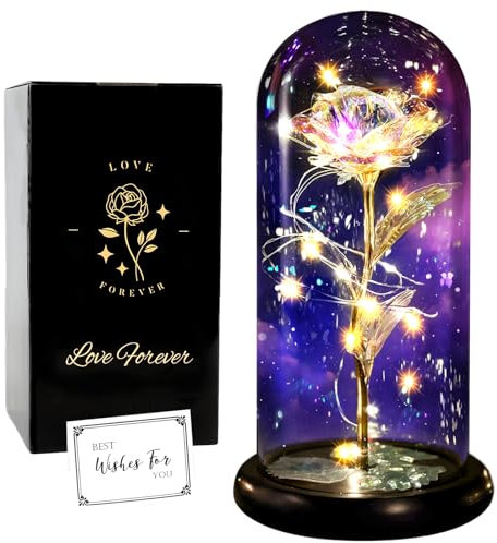 FAYODO Die Schöne und das Biest Ewige Rose,Galaxy Rose Geschenk für Freundin