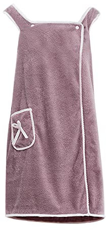 Telo da bagno da donna con bottoni a pressione, morbido e soffice pile di corallo, spesso forte assorbimento d'acqua, asciugamano da bagno e ragazza, accappatoio da bagno ad asciugatura rapida