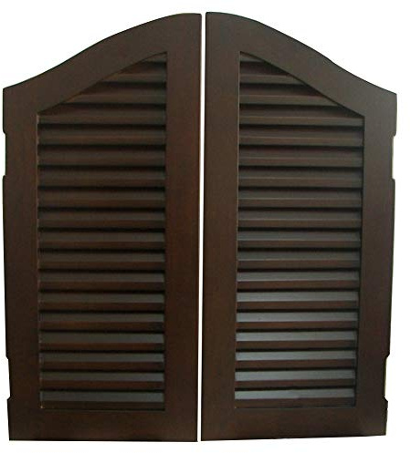 BOCbco Puertas Batientes Puertas de Café Puerta con Bisagras de Madera Valla Ventana Contraventanas Puerta Cocina Blanco Marrón Soportes Personalizados/Brown/100 * 90Cm