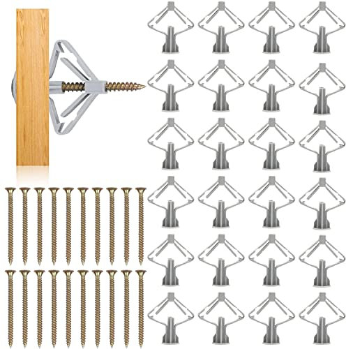 50 Stück Hohlraumdübel Butterfly,Gipskartondübel mit Schrauben,Dübel Rigipswand,Selbstbohrender Gipskartondübel,Trockenbaudübel,Einfache Montage in Gipskarton und Gipsfaserplatten