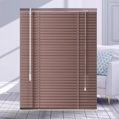 Jalousie aus braunem Aluminium, Jalousien, Jalousien aus Aluminium, für Fenster, Sichtschutz, wasserdicht, Sonnenschutz für Küche, Büro, Breite x Höhe (140 x 200 cm)