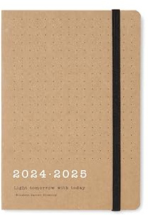 Letts of London Eco Writers Quotes Schülerkalender 2024/2025, A6, Wochenansicht, braunes Kraftpapier