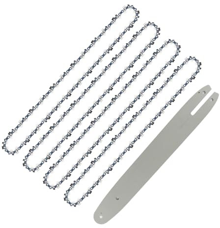 4 Stück Sägekette und Schwert 35cm (14) 3/8LP 1.1mm (0.043) 50TG Profi Kette passend für diverse Kettensäge, Kompatibel mit Oregon, Bosch, Dolmar, Homelite, Echo, Makita usw.