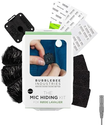 Bubblebee Industries Mic Hiding Kit for RODE Lavalier White - Hiding Microphone Kit, Noise & Wind Reduction RODE Dead Cat for Content Creators, Videographers, Audio Engineers, Filmmakers
