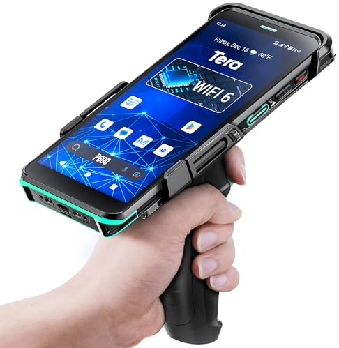 Tera Barcode-Scanner Android 11 PDA mit Pistolengriff Wi-Fi 6 Ready Handy Vollbildschirm 15,2 cm CPU Qualcomm Scanmotor HS7 IP67 4+64 GB QC 3.0 P600