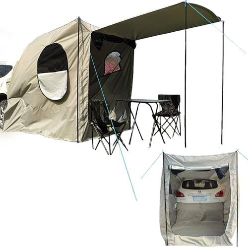 Wasserdichtes SUV-Campingzelt, 34 Personen, Heckklappe, Vorzelt, Vordach, einfacher Aufbau, Schattenschutz für den Außenbereich, für Auto, LKW oder SUV