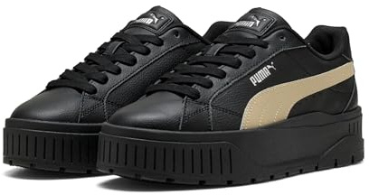 Puma Karmen II L - Tenis para Mujer, Color Negro, Lona Plateada, Talla 5, Puma Negro Lona Puma Plata, 38 EU