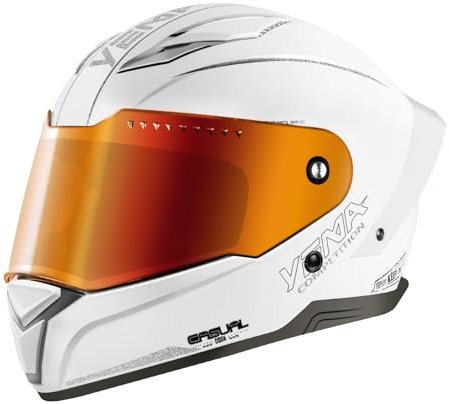 YEMA Casco da moto integrale per adulti, Casco unisex per ciclomotori e moto da strada con prese d'aria regolabili - Leggero e confortevole per scooter, cruiser YM-850