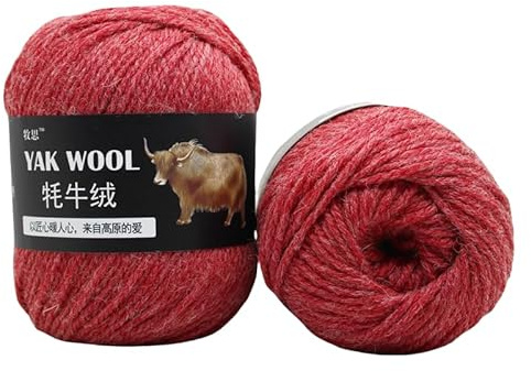 Yak-Wollgarn, handgestrickt, gehäkelt, dickes Kammgarn, superweich, 100 g, 3 Stück, für Schals, Pullover, Mützen, Mäntel, Taschen und Socken, natürliches hautfreundliches Garn (05)