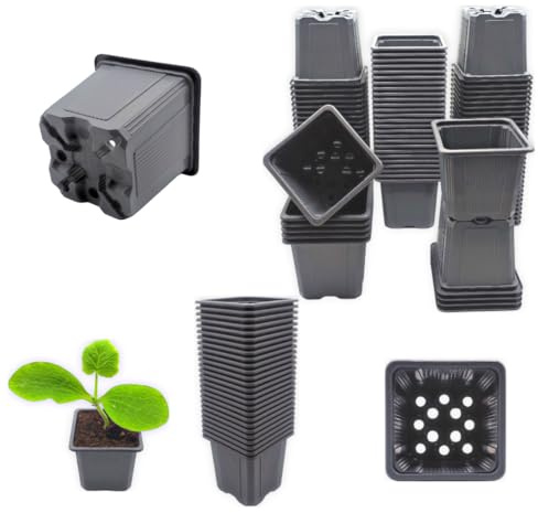 Verdonia 200 Godets Plastique 8cm pour Semis, Repiquage, Bouturage Réutilisables et Résistants - Pots Pratiques avec Trous de Drainage et Culture des Jeunes Plantes