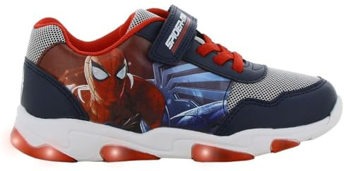 Leomil Spiderman Baskets Garçon Lumineuses Chaussure Enfant 25, Idéal pour l'école et Les Loisirs, Bleu