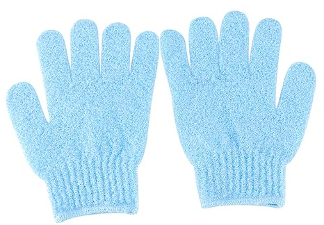 Beaupretty 5-Finger Bath Exfoliating Gloves 2-Pair Set Body Scrubber Mitts for Men and Women Soft Exfoliating Shower Accessories Suitable for Bath and Sauna