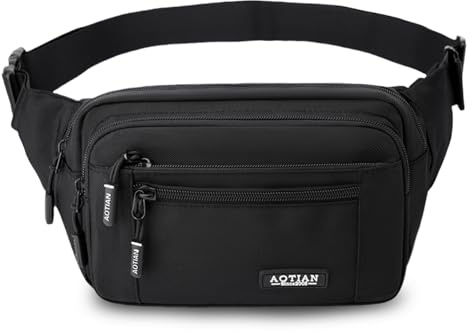 Aucuu Bauchtasche Herren und Damen, Bauchtasche Gürteltasche mit Reißverschluss, Multifunktionale Hüfttasche, 5 Fächer jeweils, Sport Bum Hip Bag für Outdoor Sport Wandern Camping Fahrrad