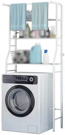 BOOZXCV Support de Rangement pour Machine à Laver à 3 Niveaux - Étagère à Linge Peu encombrante pour Salle de Bain et buanderie, Robuste et élégante 68x25x163CM, organisez sans