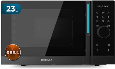 Cecotec Microondas Digital con Grill de 23L Proclean 5130. 800W y 1000W de Grill, Cocción Uniforme, 5 Niveles de Potencia, Función Descongelado, Temporizador 60mins, Plato Giratorio 285mm