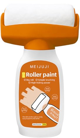 Wandfarbe weißer Roller, 500 g Wandreparaturrolle,Wandfarbe weißer Roller Wandreparaturpapierbürste mit Wandreparaturpaste Wandfarbe Ausbessern Weiß schmutziger Schuhdruck, Graffiti Wandkratzer usw