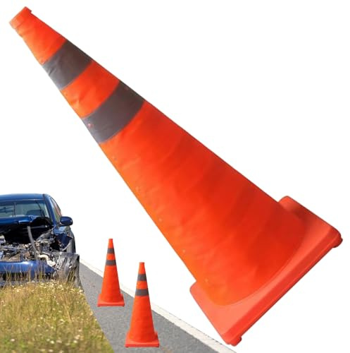 Conos de seguridad vial, conos reflectantes de seguridad para el tráfico de naranjas - Equipo impermeable - Barrera - Equipamiento para la escuela de construcción de carreteras Parque para niños en la