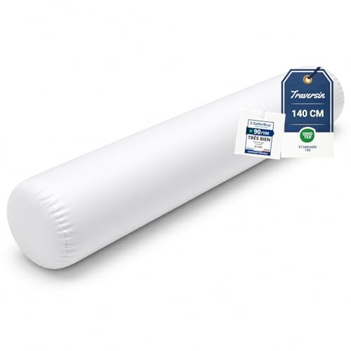 Promo Linge Traversins Moelleux - Blanc - Polonchon Haute Qualité - Lavable en Machine - Oeko-TEX® Standard 100 (140 cm)