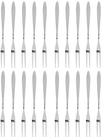 Phefop Forks da Dessert in Acciaio Inossidabile da 20 Pezzi, Forchette per Porzioni di Torta e Frutta, Posate da Festa Riutilizzabili per Antipasti, Tartine, Casa, Ristorazione (13