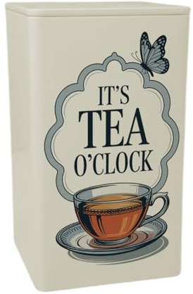 speecheese It's Tea o'clock TeeDose 900ml im Vintage-Stil lustige TeeDose 900ml für Retro-Fans und Teeliebhaber