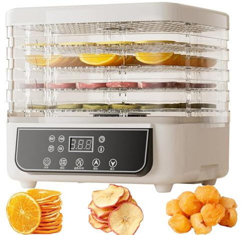 Deshidratador De Alimentos, Máquina Secadora Eléctrica De 5 Bandejas Con Pantalla Led, Temperatura Y Tiempo Ajustables, Máquina Secadora De Carne Para Secar Frutas, Carne Y Verduras