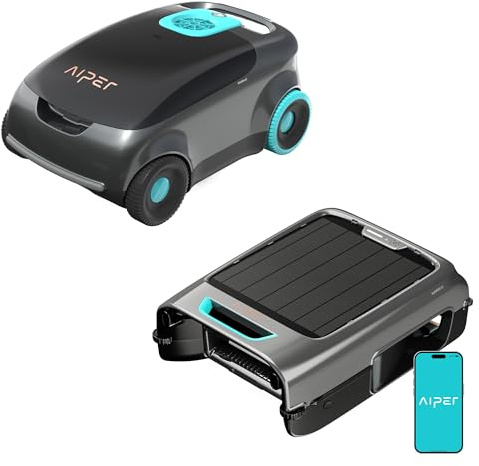 AIPER Scuba E1 + EcoSurfer S2 – Bundle Inteligente con Robot limpiafondos inalámbrico y Skimmer Solar automático
