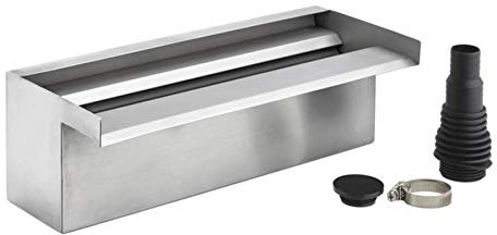 OASE 50704 Waterfall 30 - Wasserfallschütte aus Edelstahl für die Montage an Wänden und Mauern, Wasserfallbeleuchtung, Überlaufbreite 30 cm