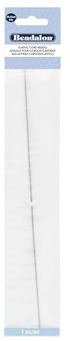 Beadalon Elastic Stretch Cord Beading Needle, Stainless Steel, 8 in Length, 1 pc, Easily Transfer Beads on Stretch Cord