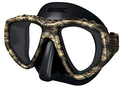 SEAC One, Maschera Sub per Immersioni Subacquee e Snorkeling con Custodia, Predisposizione Graduata per Miopia Unisex Adulto, Camo Nero