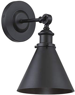 Savoy House 9-0901-1-89 Glenn Vintage Industrial Metal Sconce with Adjustable Shade Angle, 1-Light 60 Watt, 12 H x 7 W, Matte Black