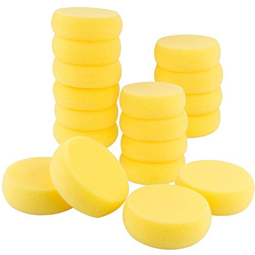 ASelected Pack of 50 Round Synthetic Painting Sponges Artist Crafts Paint Sponge for Pottery Watercolour Art Face Painting