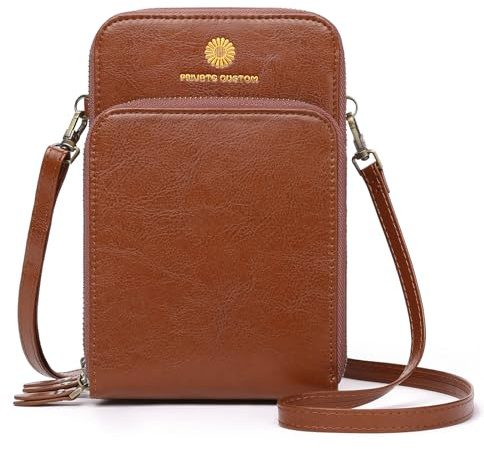 SENDEFN Handytasche zum Umhängen - Handy Umhängetasche Damen Handytasche Leder Handytasche mit Geldbörse zum Umhängen mit Kartenfächer Abnehmbar Schultergurt für Handy