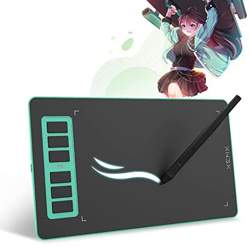 XENX P1 MacOS och Android Grafisk ritplatta som stöds P1-640 6 x 4 tum med 6 genvägstangenter, 8192 trycknivåer batteridriven penna för digital konst, design, E-inlärning/onlinekurser, OSU-spel