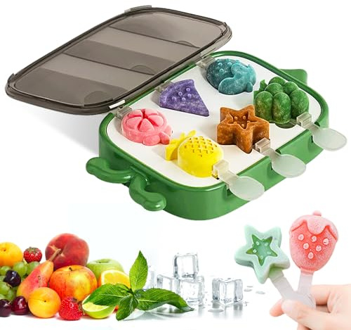 Eisformen Silikon, 6 Eisformen Eis am Stiel, DIY Ideen Eiscreme Formen,Eisförmchen BPA Frei für Kinder, Popsicle Formen Set mit Sticks und Tropfschutz