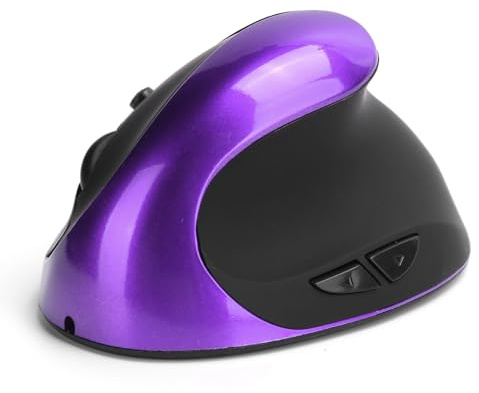 Souris sans Fil Verticale Ergonomique, Souris Optique Verticale 2.4G, Souris D'ordinateur de Bureau de 3e Génération à Poignée Ergonomique, 1600 DPI 6 Touches(Mauve)