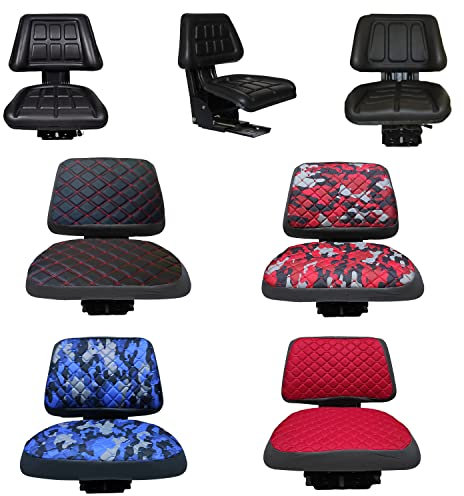 Binbir Trend Strapazierfähiger universeller Traktorsitzbezug für Traktoren mit flachen Sitzen, Gabelstapler-Sitzbezug, Camuflage-Muster, 4 Farben (roter Impertex)